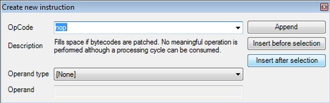 insert after selection